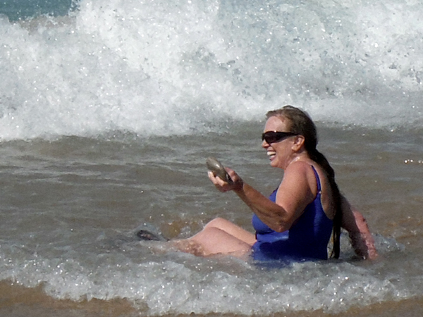 a big rock that landed on Karen's belly